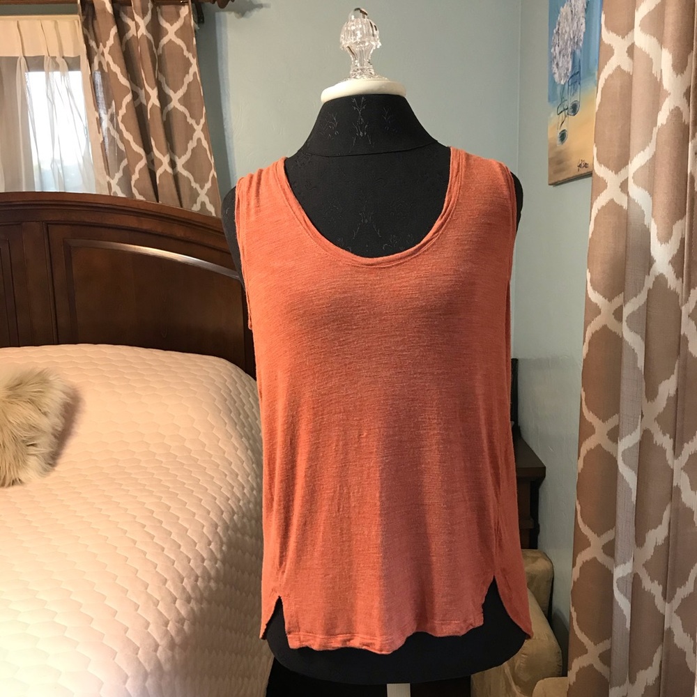 Madewell ⚜️ High-Low Cut Orange Tank Top